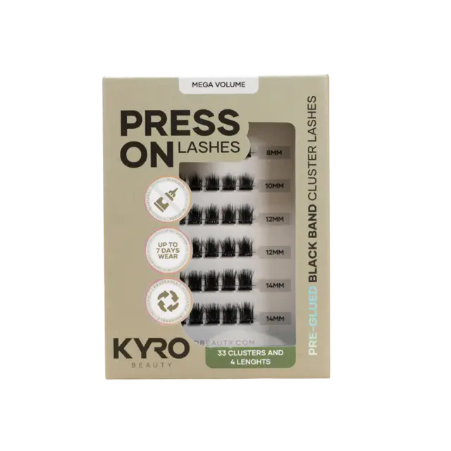 KYRO Pre-Glued Mega Volume Press On Lashes 