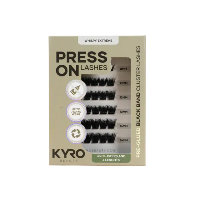 KYRO Pre-Glued Whispy Extreme Press On Lashes 