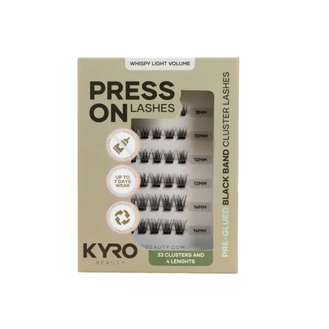 KYRO Pre-Glued Whispy Light Volume Press On Lashes 