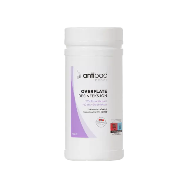 Antibac Våtservietter Overflate 75% 150stk 