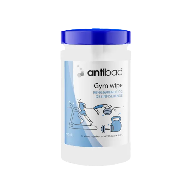 Antibac Alkoholfri Overflatedesinfeksjon Gym Wipe Servietter 200stk 