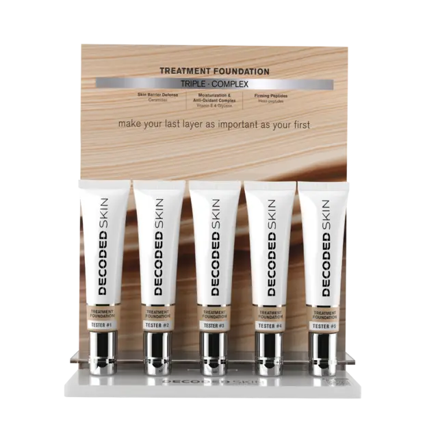 Decoded Skin Treatment Foundation Tester Display Stand 