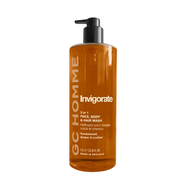 GCH Homme Invigorate 3in1 Face,Body,Hair Sandalwood & Amber 1l 