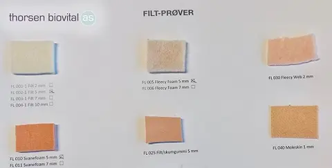 Prøveplansje filt o.l 