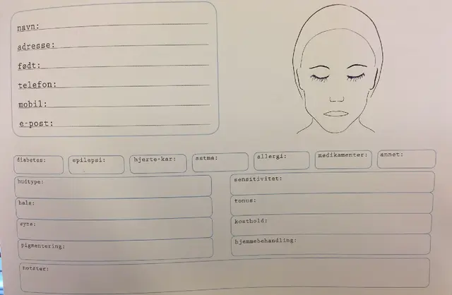 *Pasientkort hud 100stk 