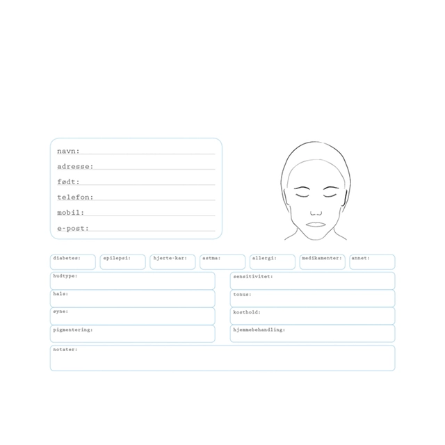 *Pasientkort hud 100stk 