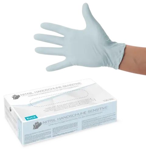 Nitrilhansker Sensitiv Lyseblå XS 100stk
