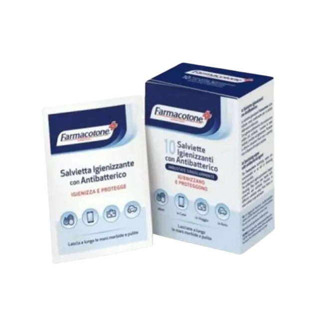 *Cotoneve Farmacotone Sanitizing Wet Wipes Single Wrapped 10stk 