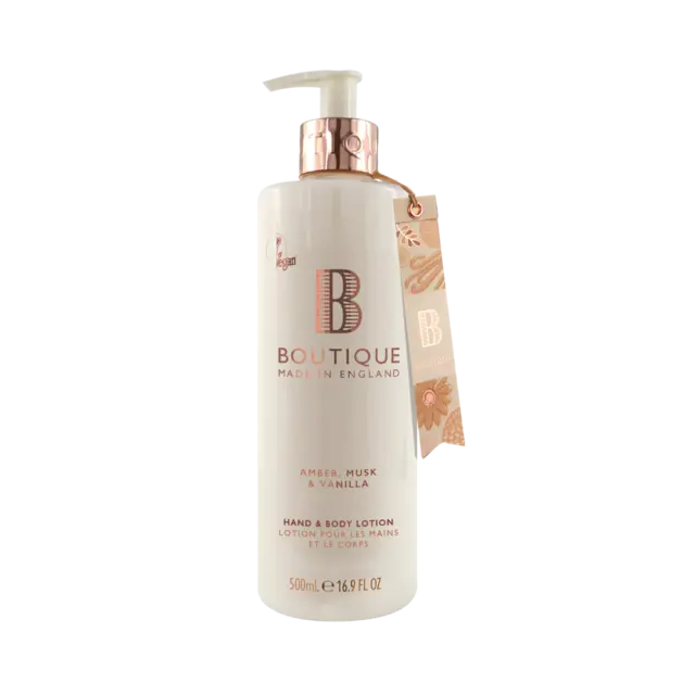 Boutique Hand & Body Lotion Amber, Musk & Vanilla 500ml 