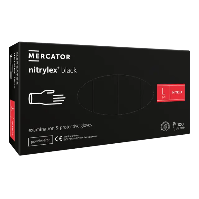 *Nitrilhansker Sort L 100stk 