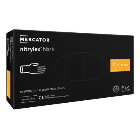 *Nitrilhansker Sort XS 100stk