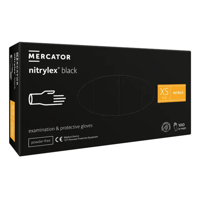 *Nitrilhansker Sort XS 100stk 