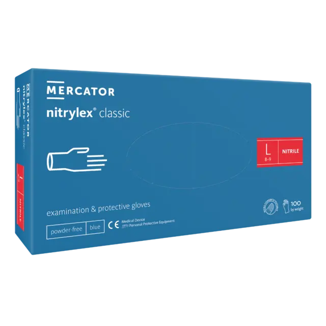 *Nitrilhansker Blå L 100stk 
