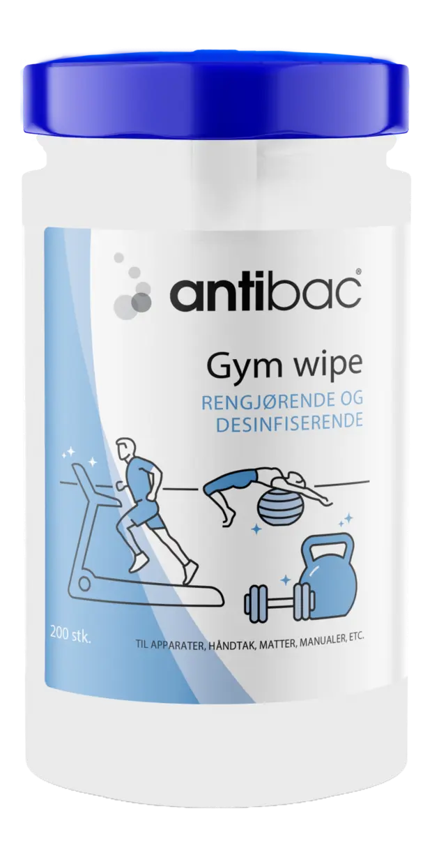 Antibac Alkoholfri Overflatedesinfeksjon Gym Wipe Servietter 200stk 
