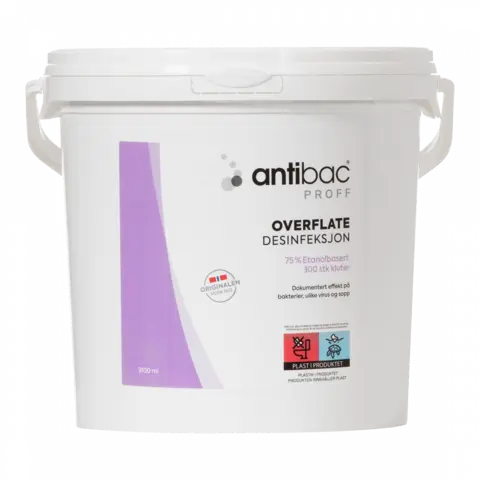 Antibac Overflatekluter 75% 300stk