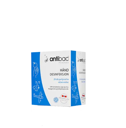 Antibac Våtservietter Hånd 20stk singlepack 
