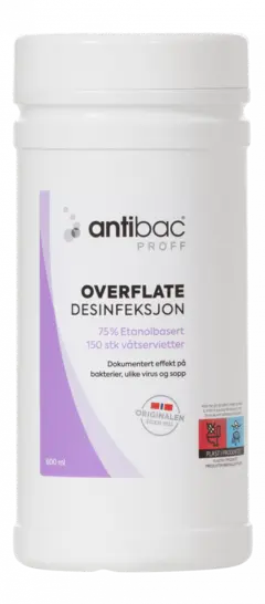 Antibac V&#229;tservietter Overflate 75% 150stk