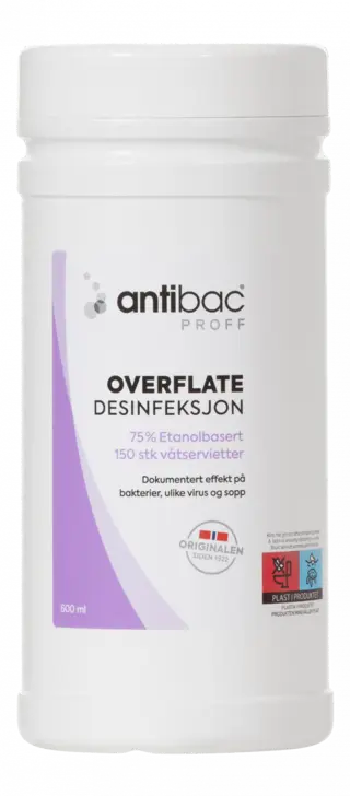 Antibac V&#229;tservietter Overflate 75% 150stk