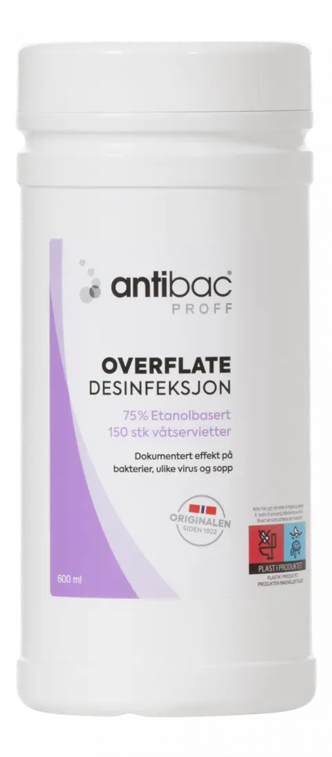 Antibac Våtservietter Overflate 75% 150stk 