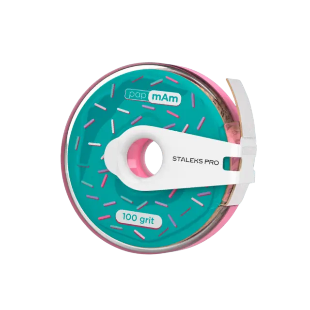 Staleks Disposable White Abrasive Tape papmAm EXPERT FILE in plastic case 