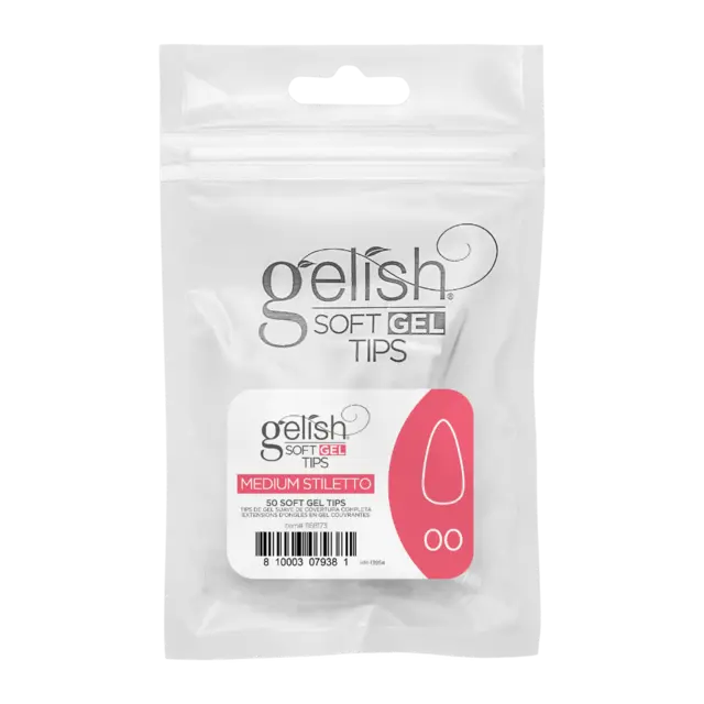 Gelish Soft Gel Tips Medium Stiletto Refill 50 stk. 