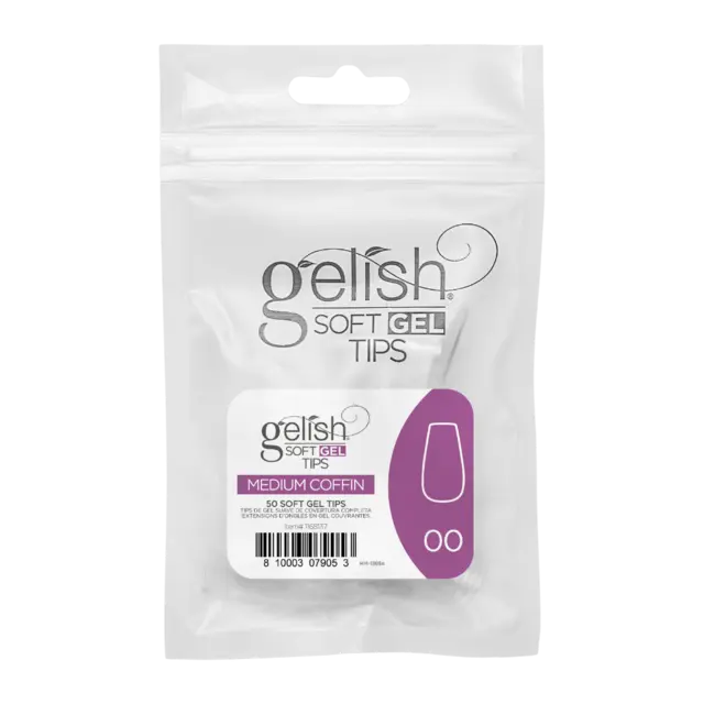 Gelish Soft Gel Tips Medium Coffin Refill 50 stk. 
