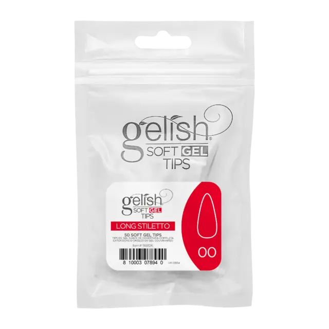 Gelish Soft Gel Tips Long Stiletto Refill 50 stk. 