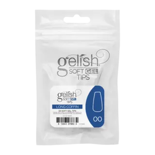 Gelish Soft Gel Tips Long Coffin Refill 50 stk.