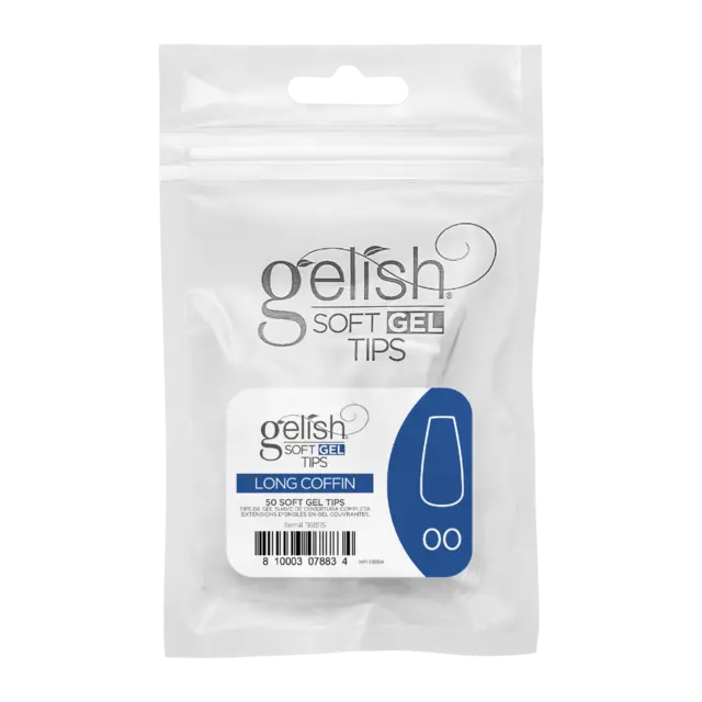 Gelish Soft Gel Tips Long Coffin Refill 50 stk. 