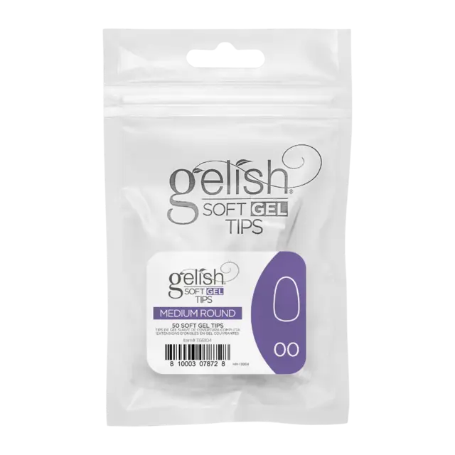 Gelish Soft Gel Tips Medium Round Refill 50 stk. 