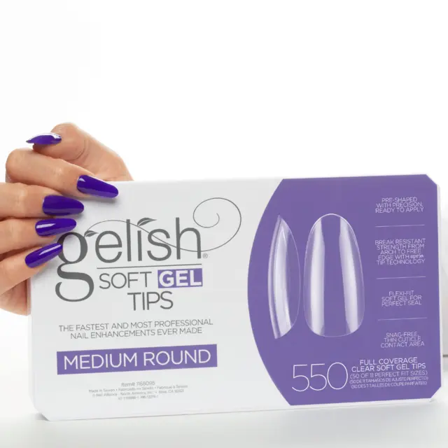Gelish Soft Gel Tips Medium Round 550stk 