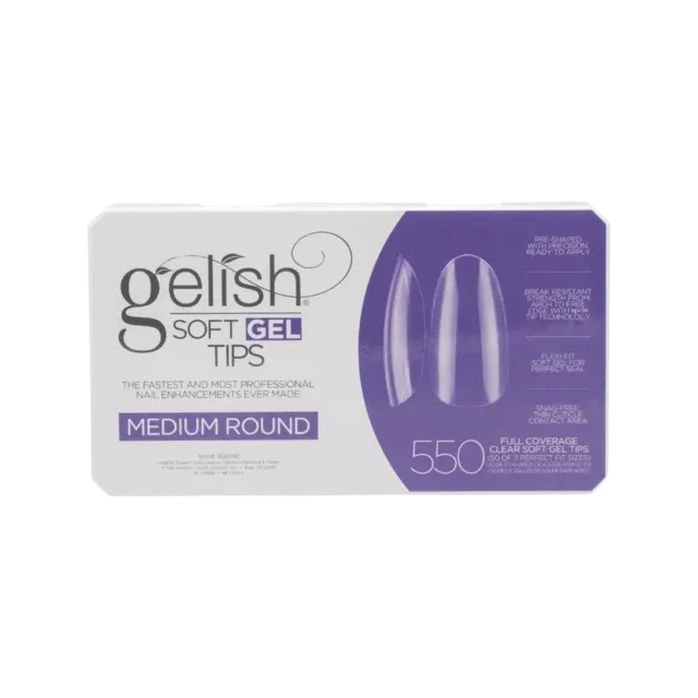 Gelish Soft Gel Tips Medium Round 550stk 