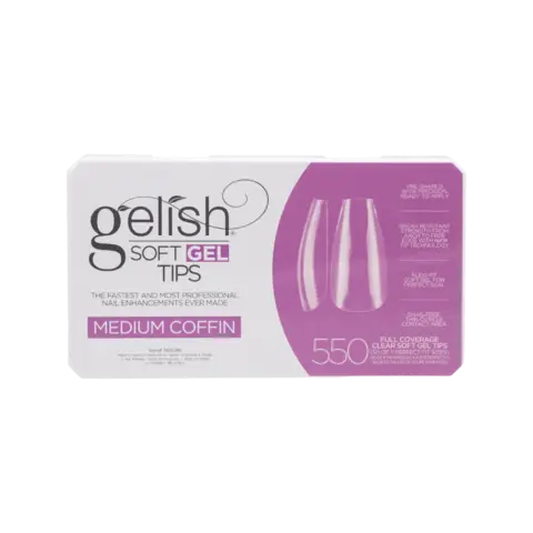 Gelish Soft Gel Tips Medium Coffin 550stk