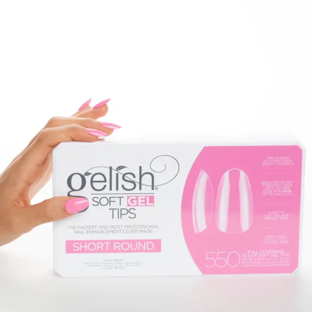 Gelish Soft Gel Tips Short Round 550stk 