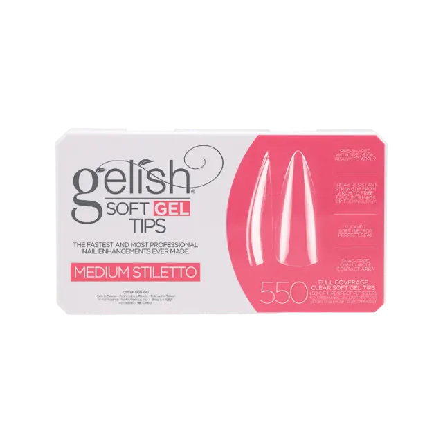 Gelish Soft Gel Tips Medium Stiletto 550stk 