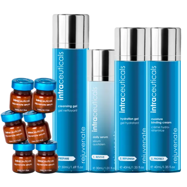 Intraceuticals Rejuvenate 6 treatment Course Deluxe w/Cleansing Gel 
