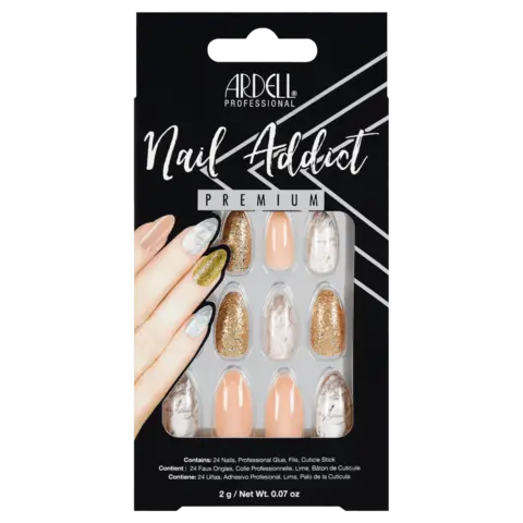 *Ardell Nail Addict Pink Marble &amp; Gold