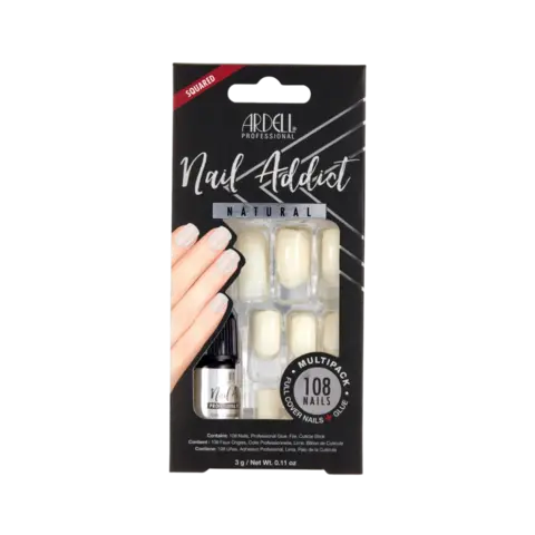 Ardell Nail Addict Natural Square Multipack