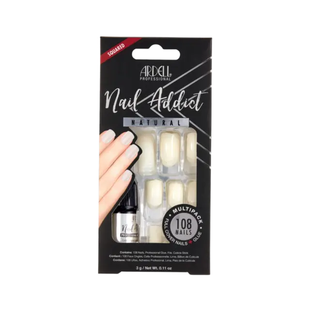 Ardell Nail Addict Natural Square Multipack 
